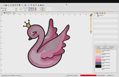 2 Motifs de broderie machine : Couple Cygne