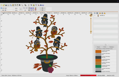 223 motifs de broderie machine : Arbres variés