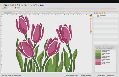 11 motifs de broderie machine : Fleurs décoratives