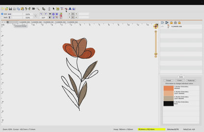 6 motifs de broderie machine : Fleurs aquarelle