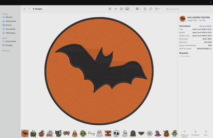 27 Motifs de broderie machine : Éléments d'Halloween