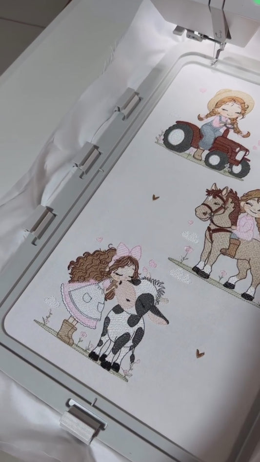 Vidéo motifs de broderie machine : Jolie Fermière