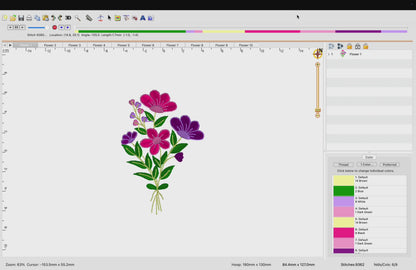 10 motifs de broderie machine : Bouquets Fleurs Sauvages