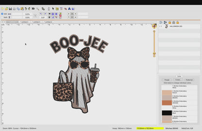 4 Motifs de broderie machine : Fantômes de l'Halloween