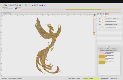 Motif de broderie machine : Phoenix
