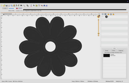 19 motifs de broderie machine : Fleurs une couleur