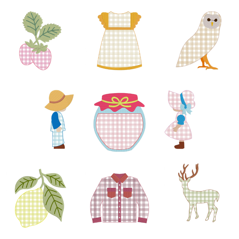 9 Motifs de broderie machine et appliqué : Province Vichy