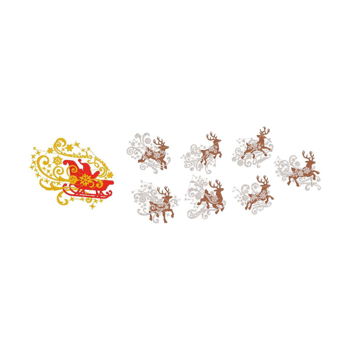 8 motifs de broderie machine : Rennes Noël