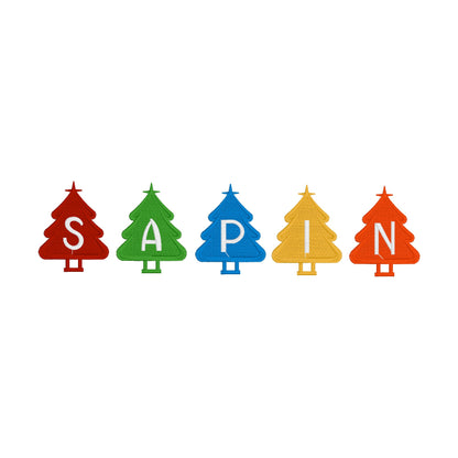 26 Motifs de broderie machine : Alphabet Sapin